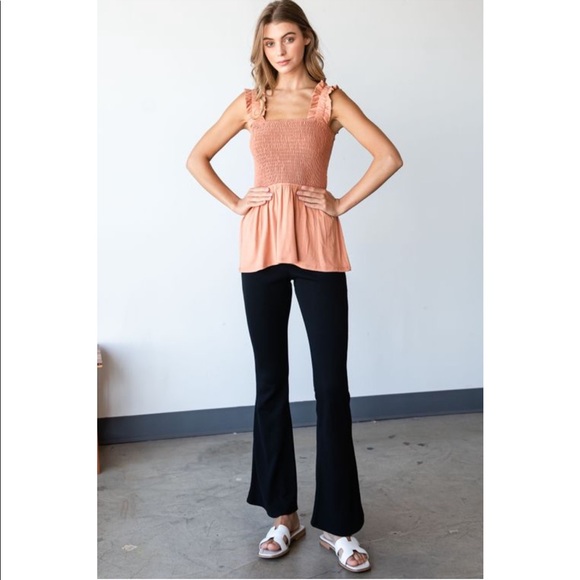 NWT Pink Desert Ruffled Strap Smocked Flowy Tank Top - Picture 3 of 13